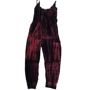 Sundry Womens Tie Dye Sleeveless Spaghetti Strap Jogger Jumpsuit Sz 3 LARGE
